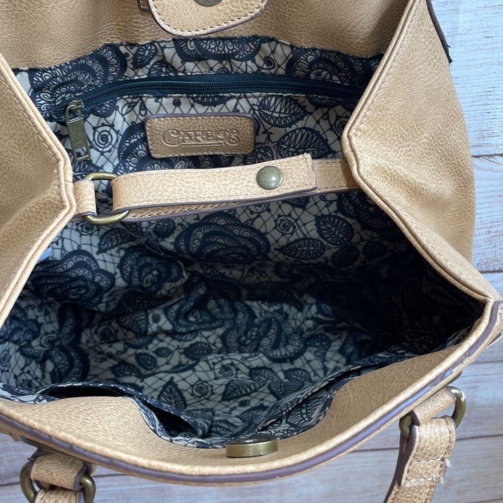 CARLOS‎ BY CARLOS SANTANA VEGAN LEATHER HOBO BAG WITH TASSEL - Picture 4 of 9